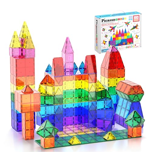 Product Image of the PicassoTiles Magnetic Tiles 60pcs Kids Toys Classroom Sensory Toy for Toddlers...