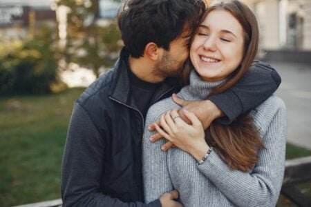 Lovers celebrating birthday