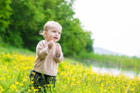 Cute little boy playing in the park.