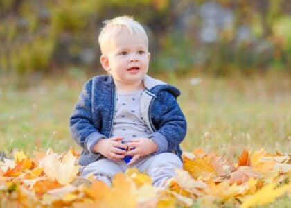 Cute little boy playing in the park.