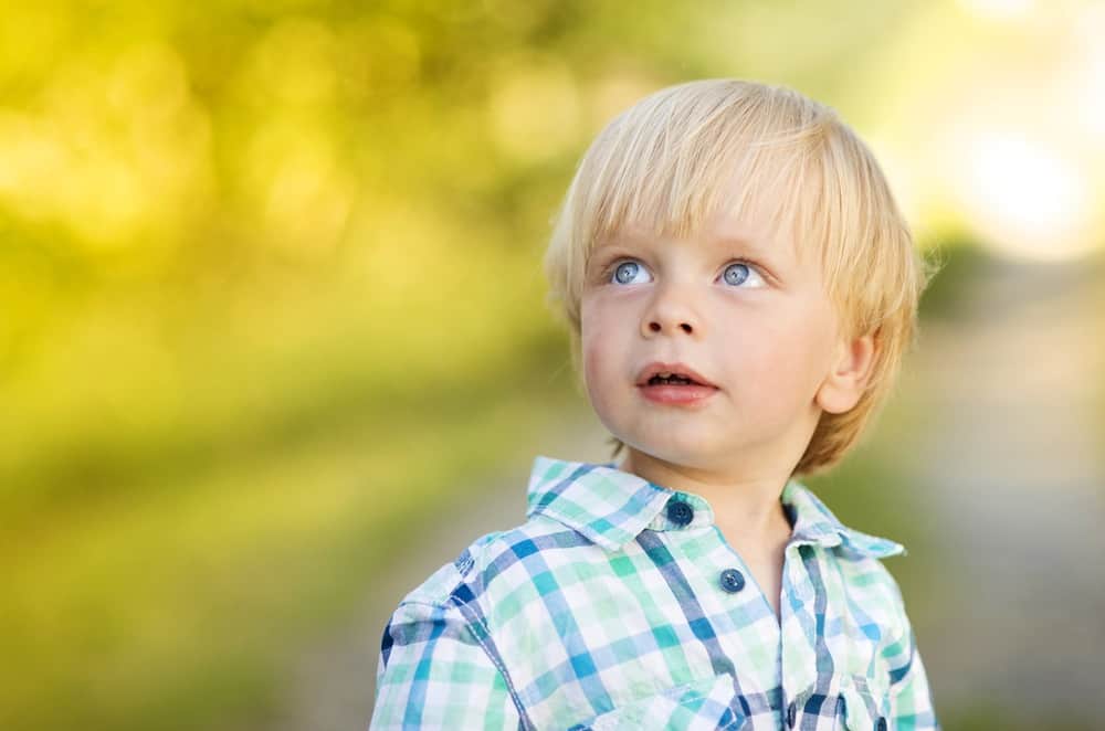 Little Danish boy playing in the park