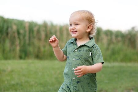 Cute little boy playing in the park