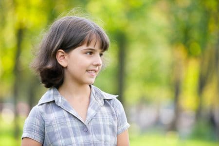 Adorable young girl in the park