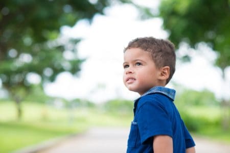 Little young boy in the park