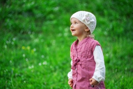 Cute little girl having fun in the park