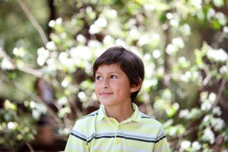 Cute little boy spending day in the park