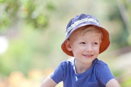 Happy little boy spending time outdoors