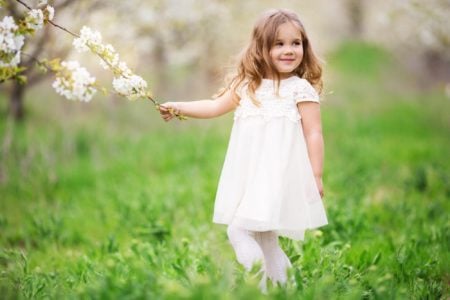 Cute little girl playing in the park