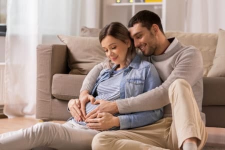 Pregnant woman sharing a special moment