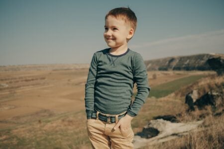 Smiling young boy in nature