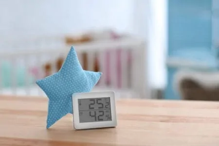 A digital baby room thermometer