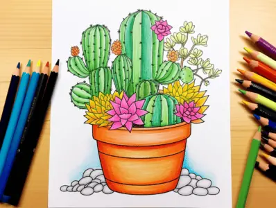 Cactus Coloring Pages