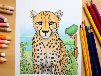 Cheetah Coloring Pages