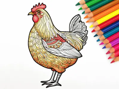 Chicken Coloring Pages for Kids