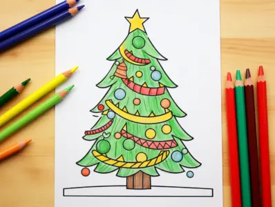 Christmas Tree Coloring Pages for Kids