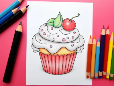 Cupcake Coloring Pages