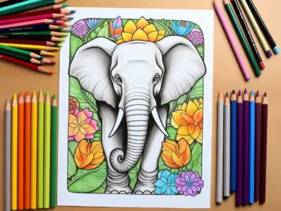 Elephant Coloring Pages for Kids