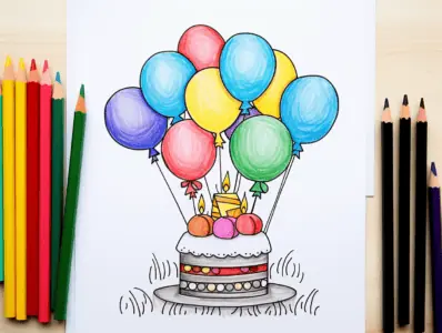 Happy Birthday Coloring Pages for Kids