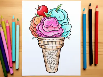 Ice Cream Coloring Pages for Kids