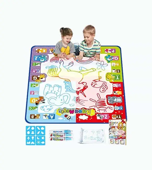 Product Image of the Jasonwell Aqua Water Doodle Mat 31x31 Inches Large Magic Drawing Doodling Mat...