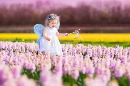 Cute toddler dressed as a fairy