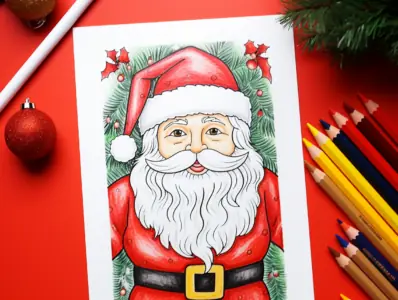 Santa Coloring Pages for Kids