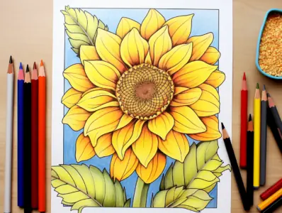 Sunflower Coloring Pages